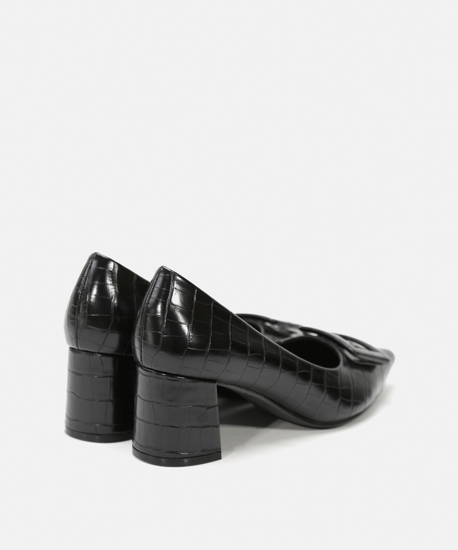 Sapatos salto efeito crocodilo image number null